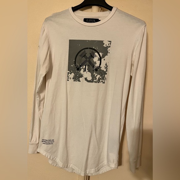 Civil Regime World Tour Long Sleeve Shirt Medium White Double Sided Graphic - Picture 2 of 13